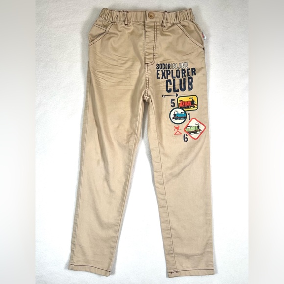 THOMAS & FRIENDS Boys Trains‎ Khaki Pants 6/7 Sodor Island Explorer Club Play - Picture 1 of 11